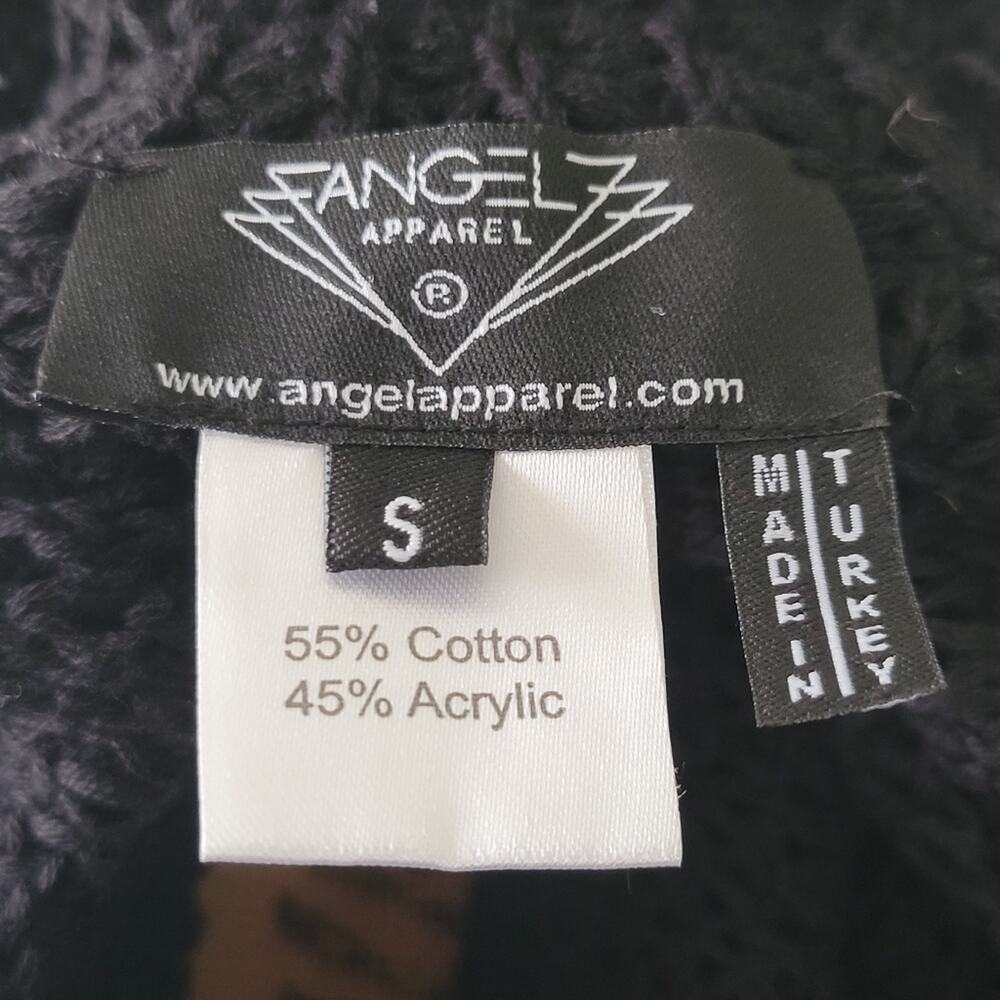 Small Angel Apparel black open knit pullover low cut sweater - Picture 3 of 3
